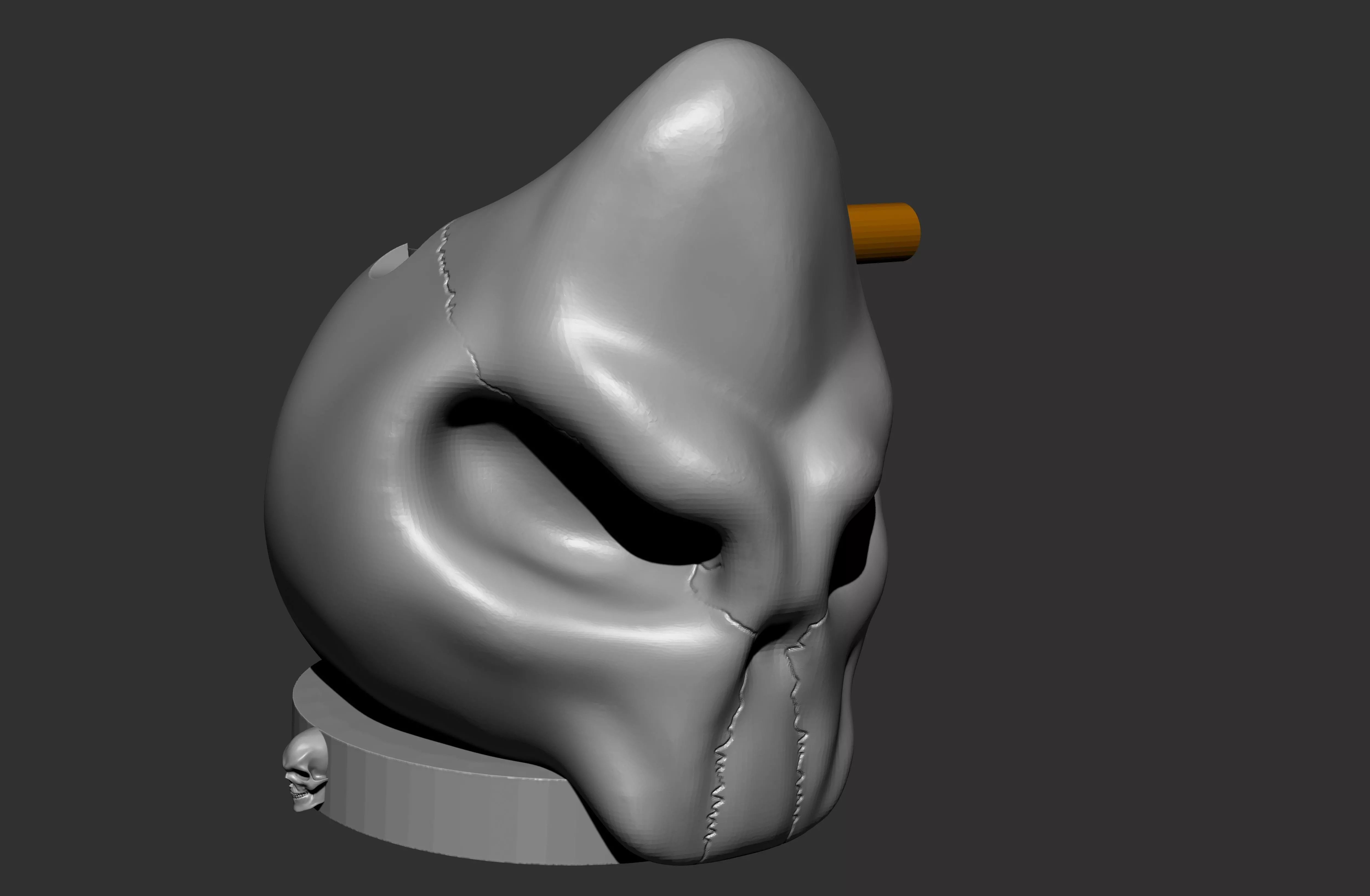 Ashtray mask with cigarette in it Free 3D print model