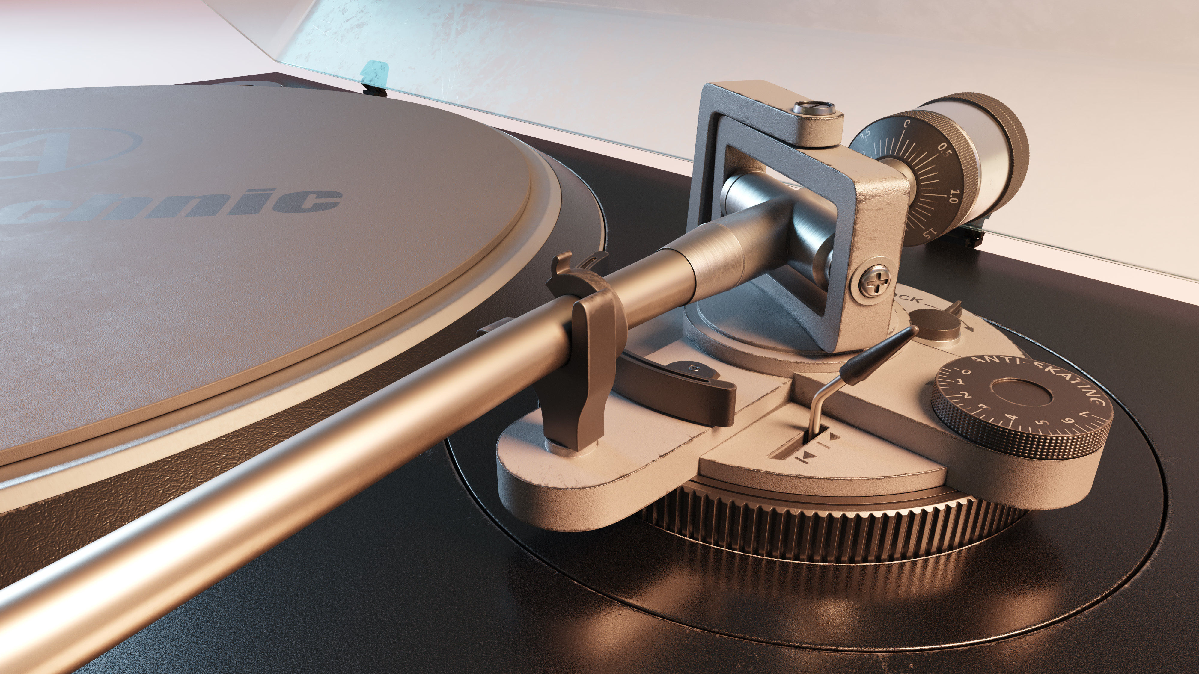 Vinyl player 3D model_2