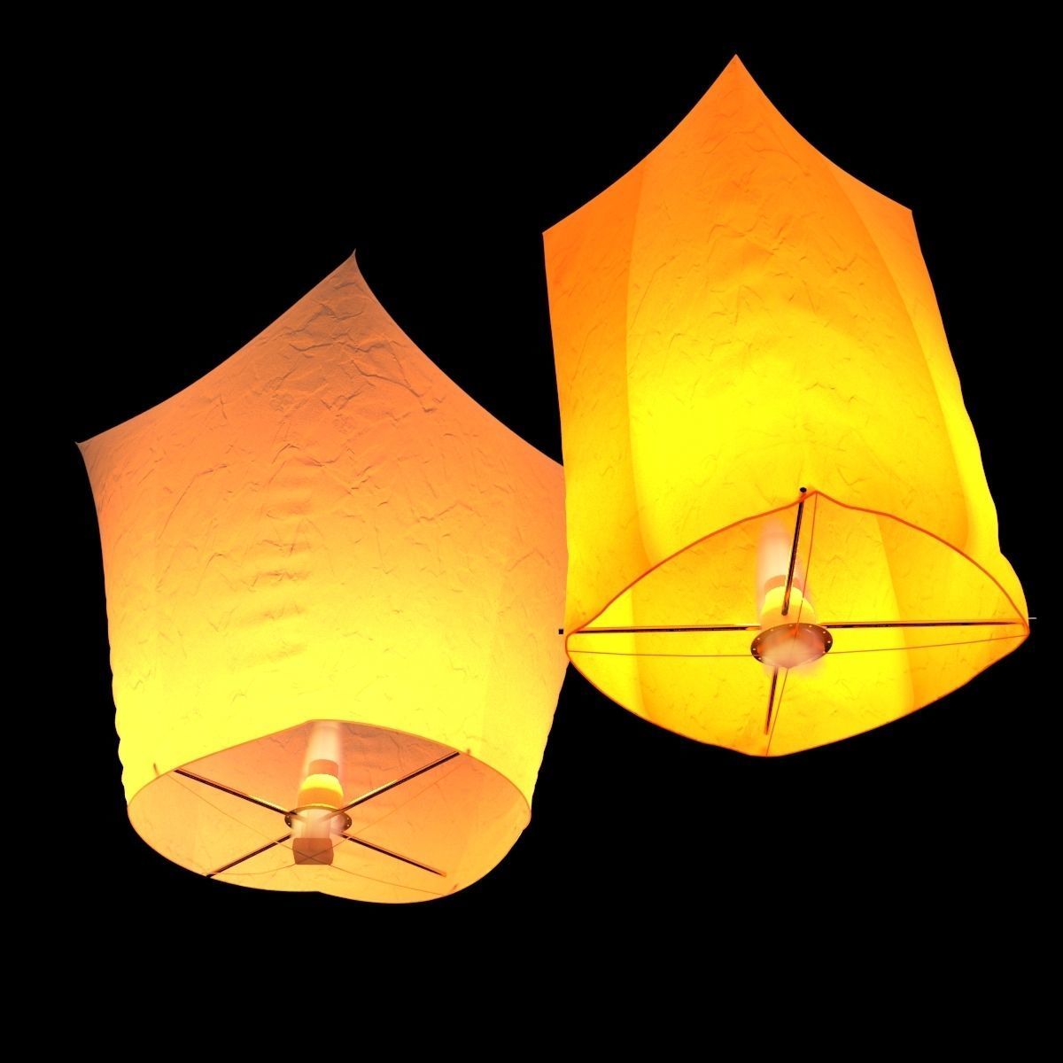 Chinese sky  lantern 3D model_3