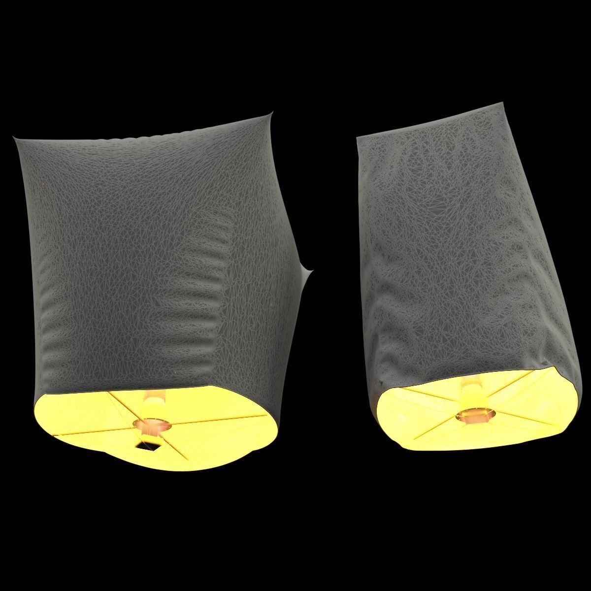 Chinese sky  lantern 3D model_5