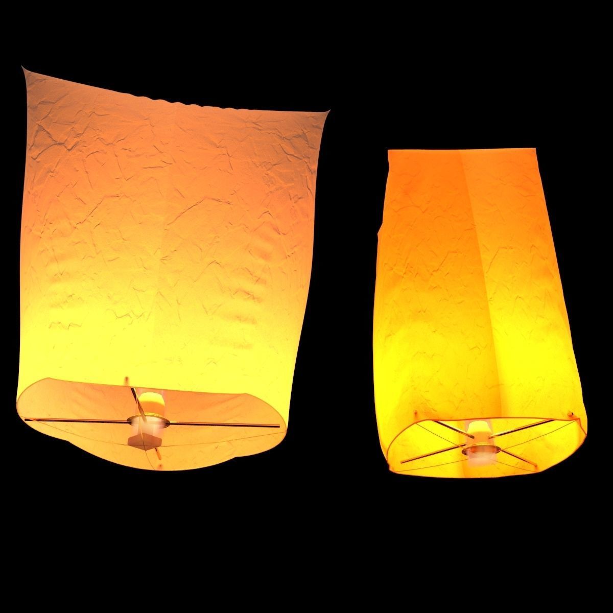 Chinese sky  lantern 3D model_4