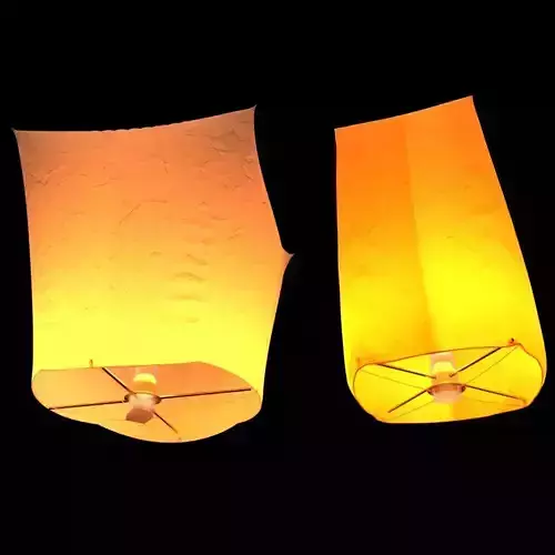 Chinese sky  lantern 3D model Chinese sky  lantern 3D model
