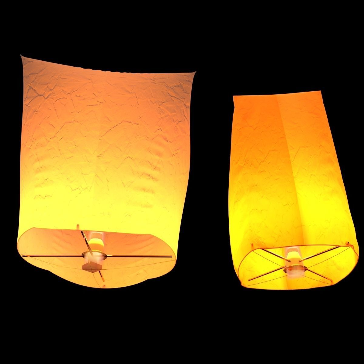 Chinese sky  lantern 3D model_2