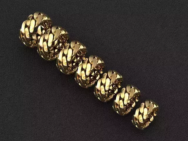 7 SIZE CUBAN RINGS PACK 3D Model Collection