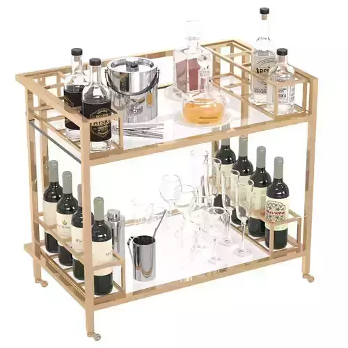 Restoration Hardware 1930S FRENCH TROLLEY BAR CART 3D model
