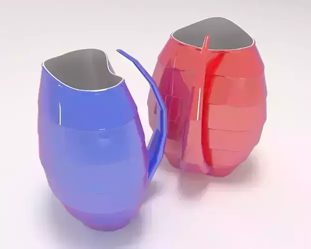 Ribbed decorative vase