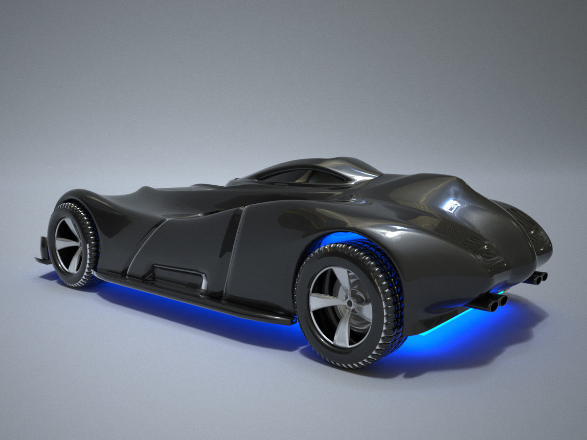 Sci-Fi Car Concept Low-poly 3D model_1