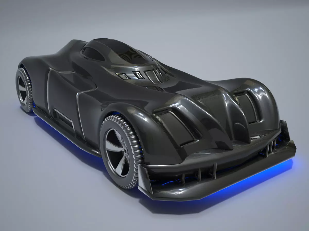 Sci-Fi Car Concept Low-poly 3D model_0