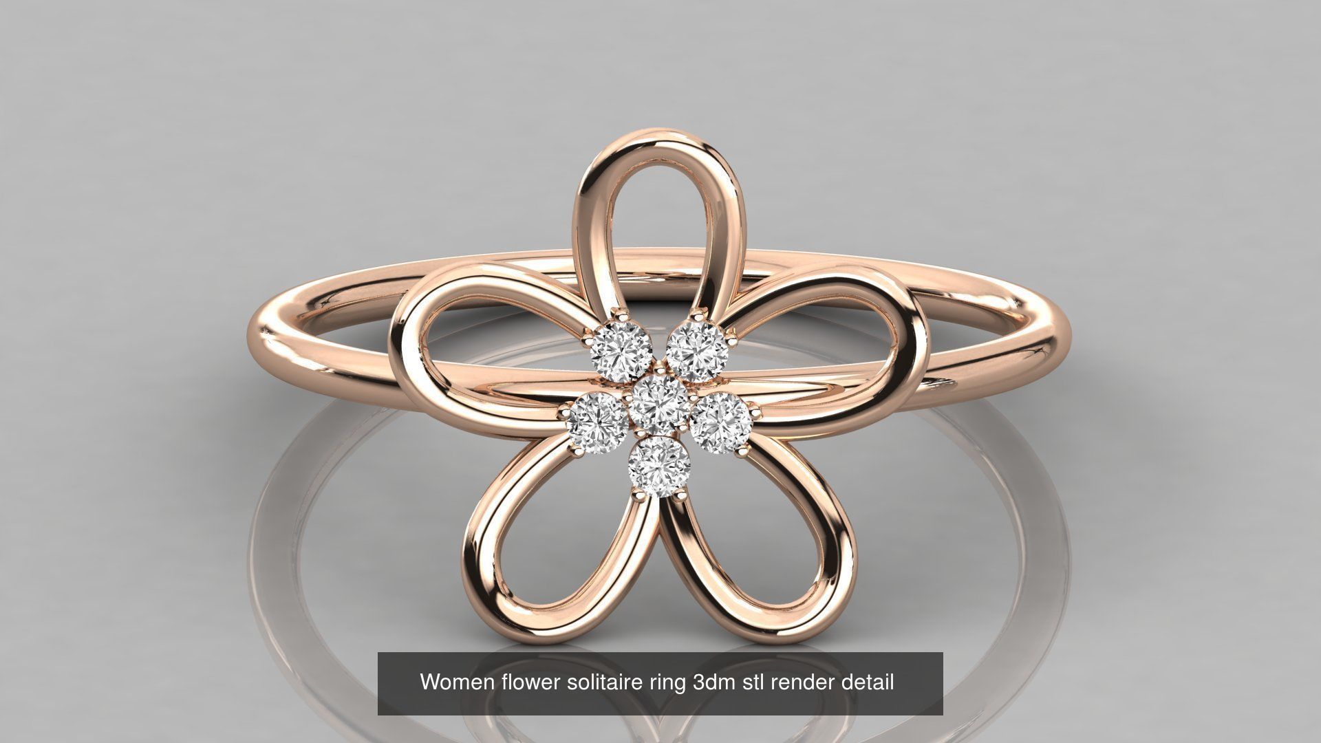 7 Women solitaire ring 3dm stl render detail 3D Model Collection_6