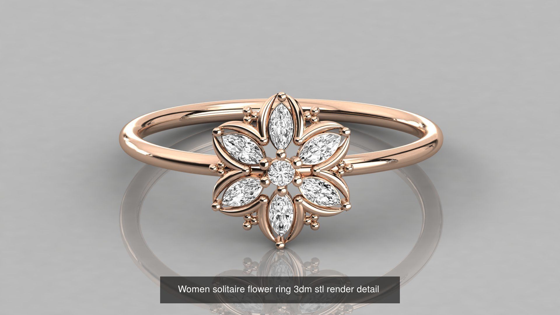 7 Women solitaire ring 3dm stl render detail 3D Model Collection_4
