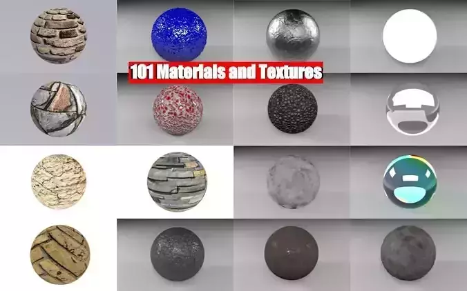 Pack with 101 textures and materials