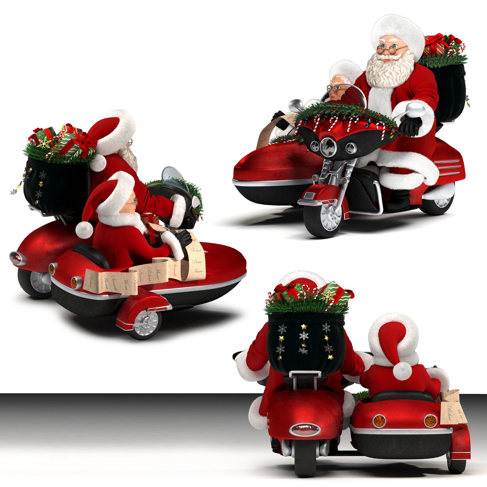 christmas decorative-santa claus 3D model_5