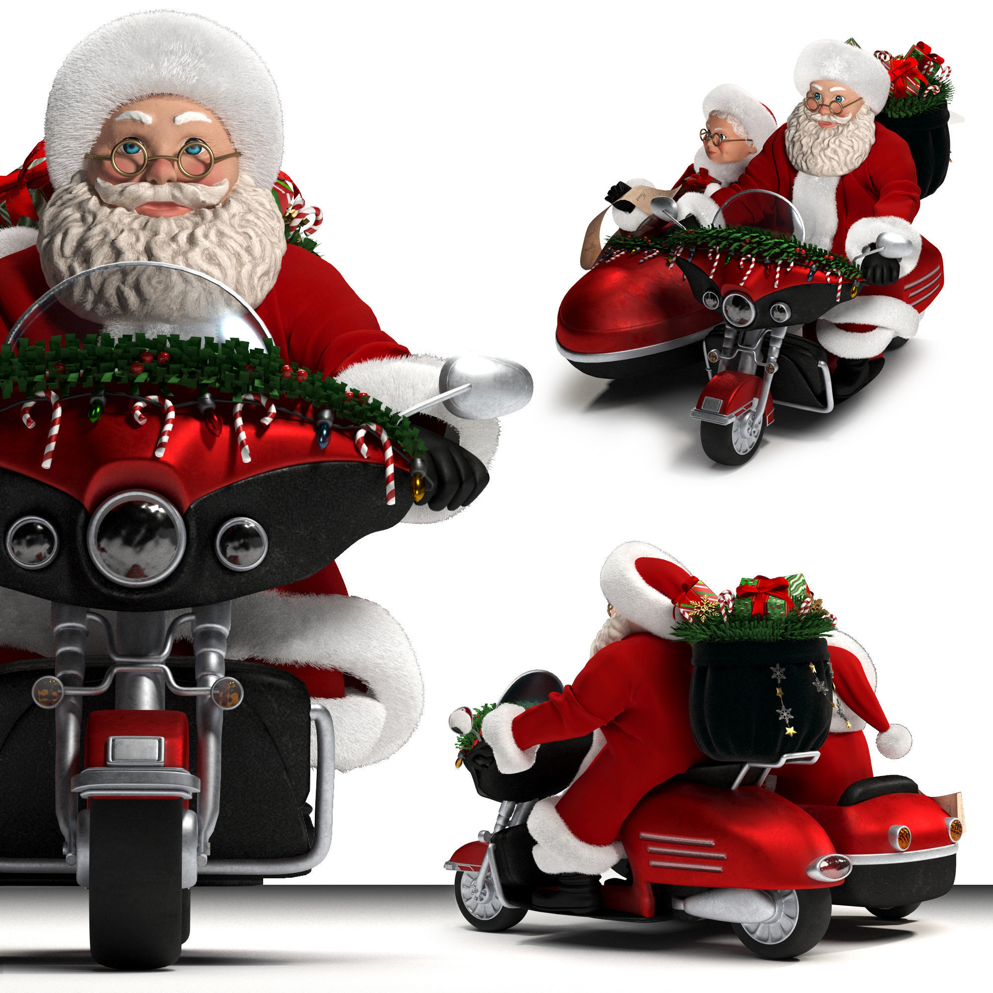 christmas decorative-santa claus 3D model_2