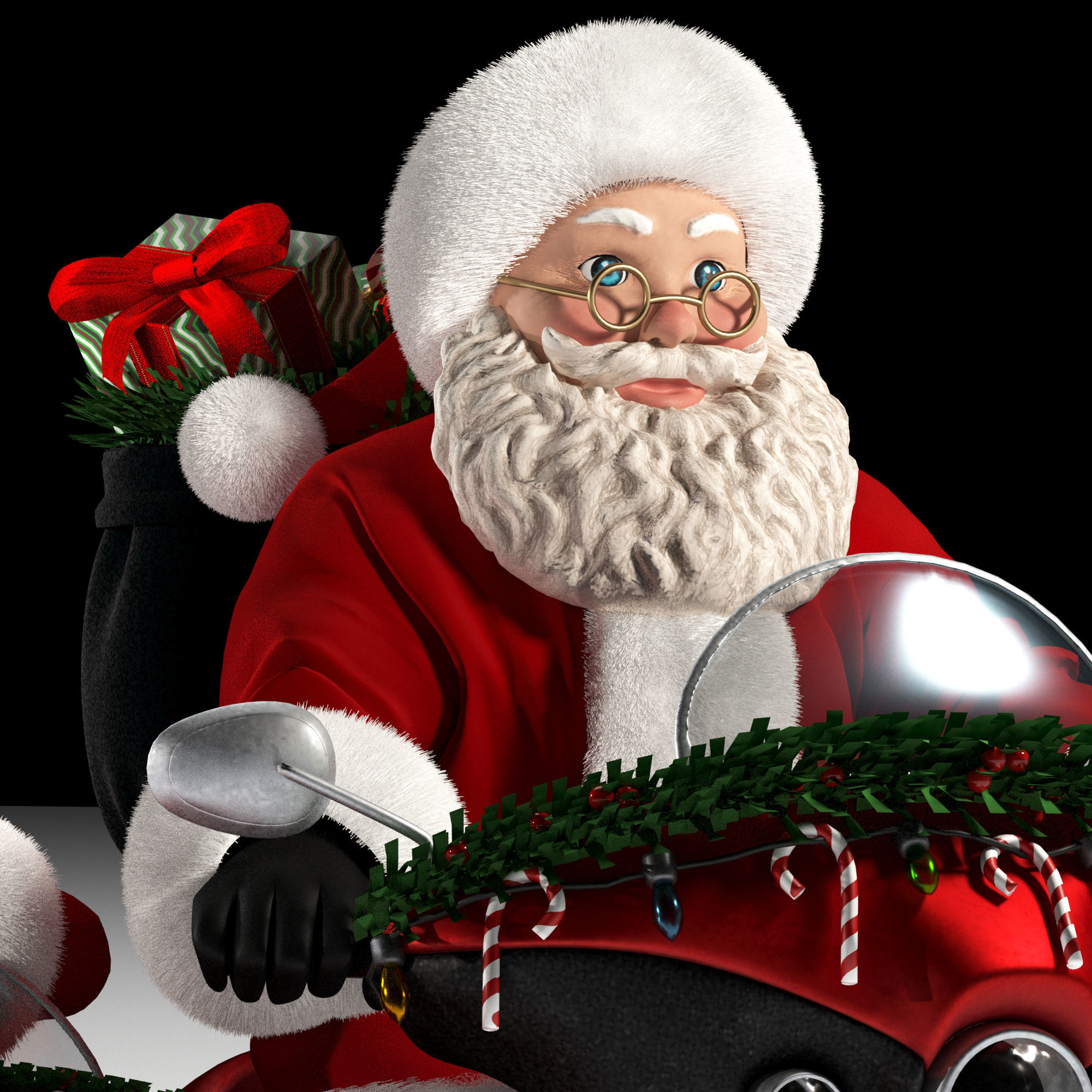christmas decorative-santa claus 3D model_6