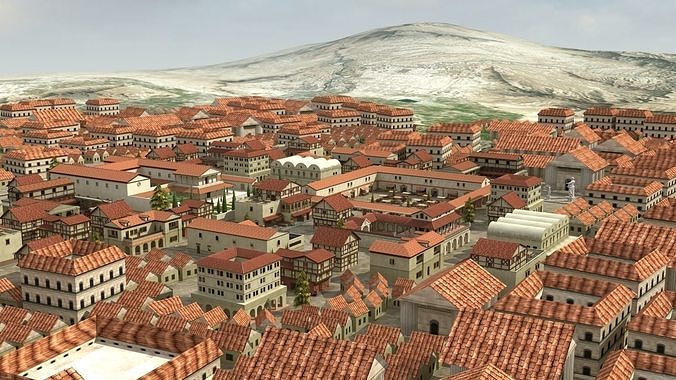 Ancient Town Low-poly 3D model 6