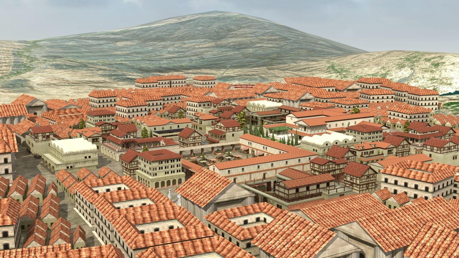 Ancient Town Low-poly 3D model_6