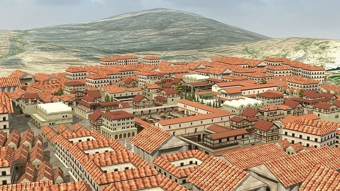 Ancient Town Low-poly 3D model 7