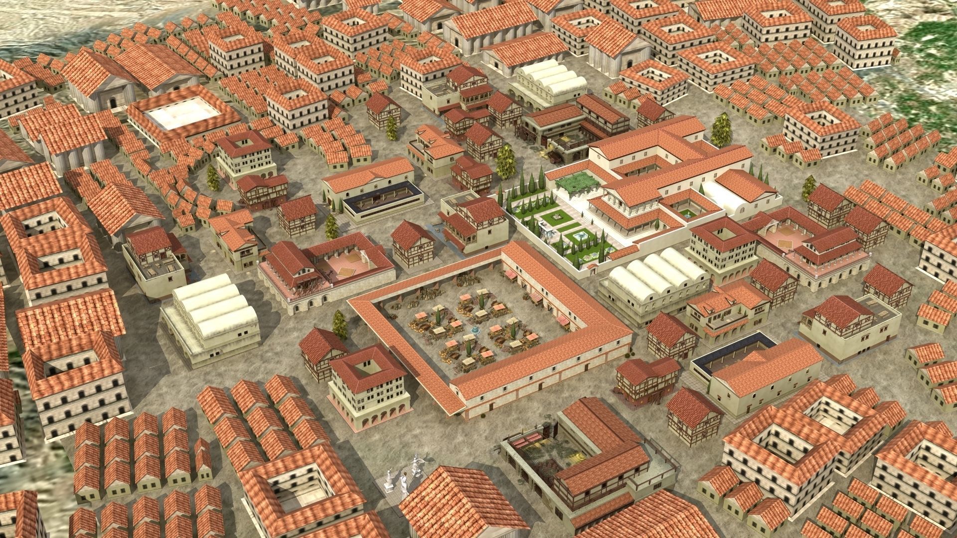 Ancient Town Low-poly 3D model_7