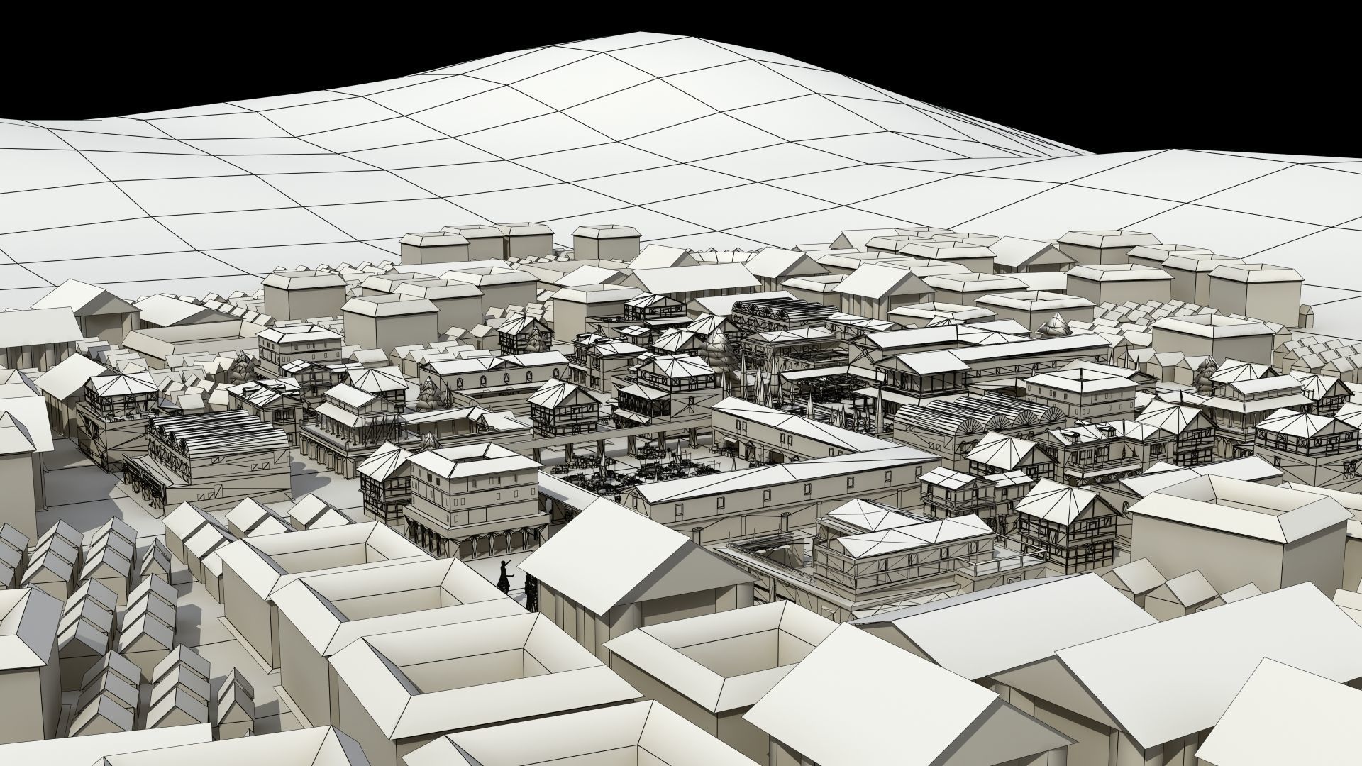 Ancient Town Low-poly 3D model_24