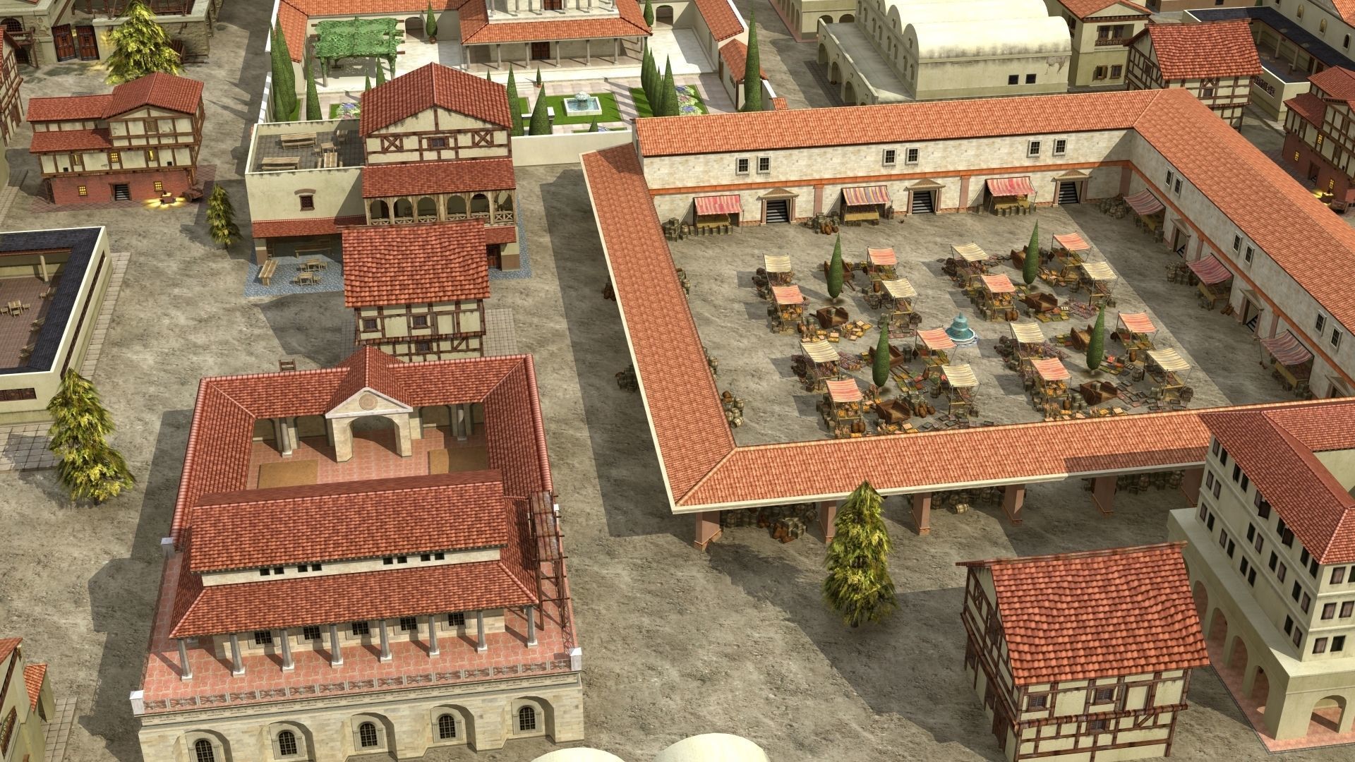 Ancient Town Low-poly 3D model_34