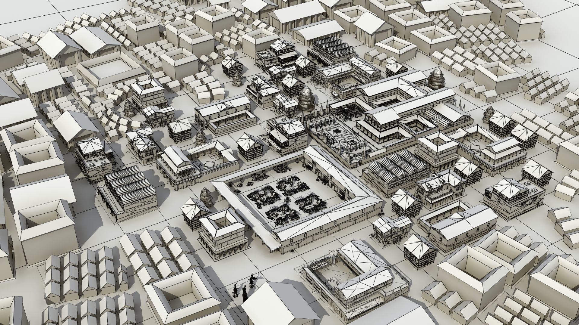 Ancient Town Low-poly 3D model_25