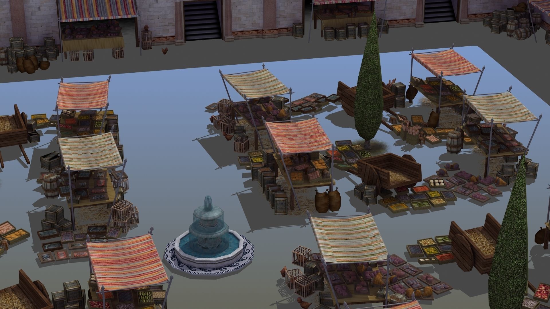 Ancient Town Low-poly 3D model_39