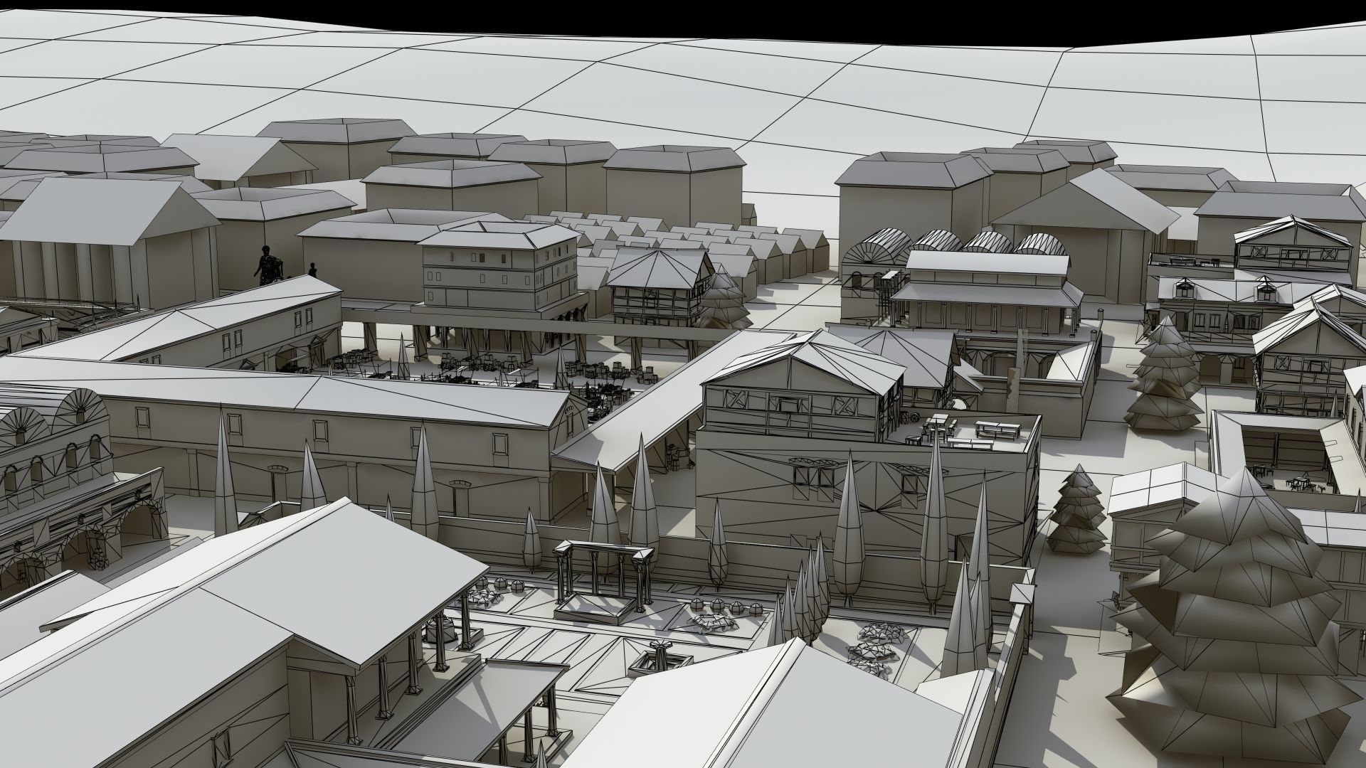 Ancient Town Low-poly 3D model_26