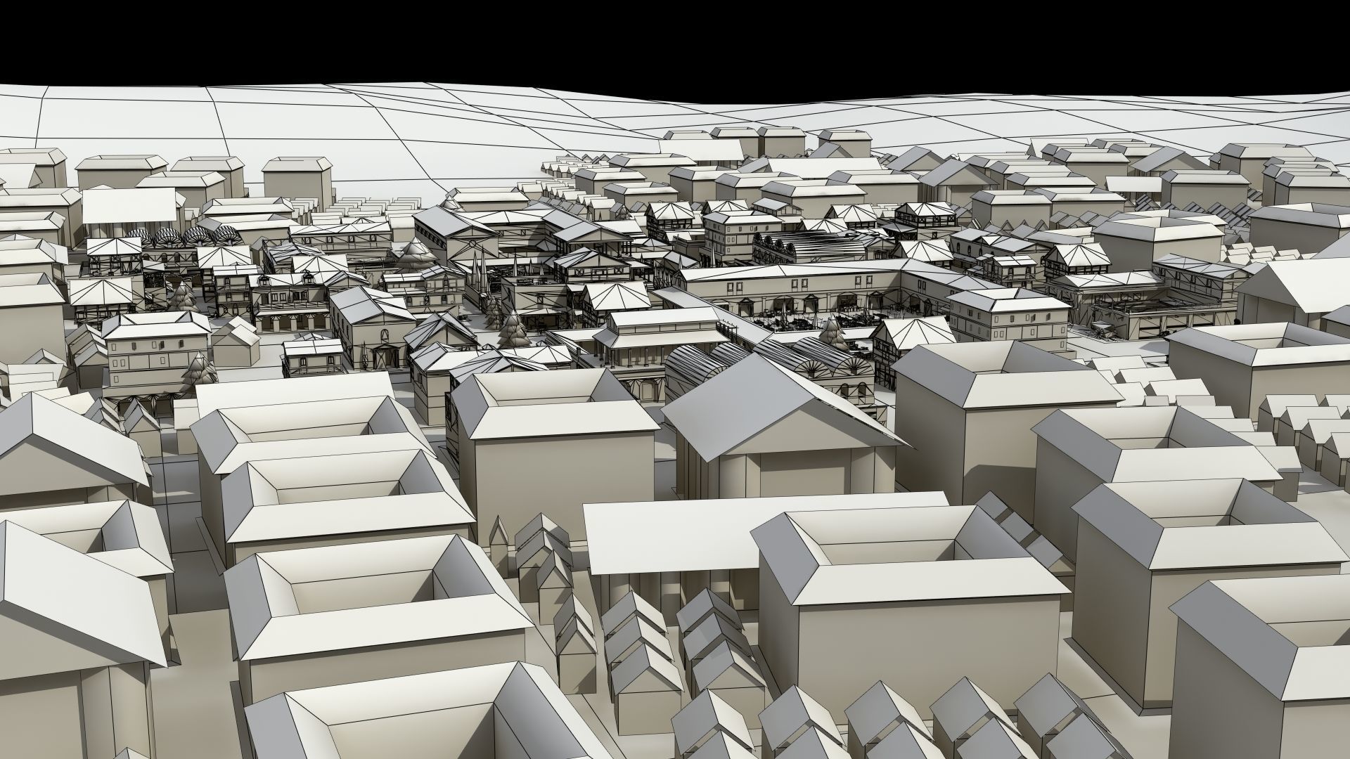 Ancient Town Low-poly 3D model_31