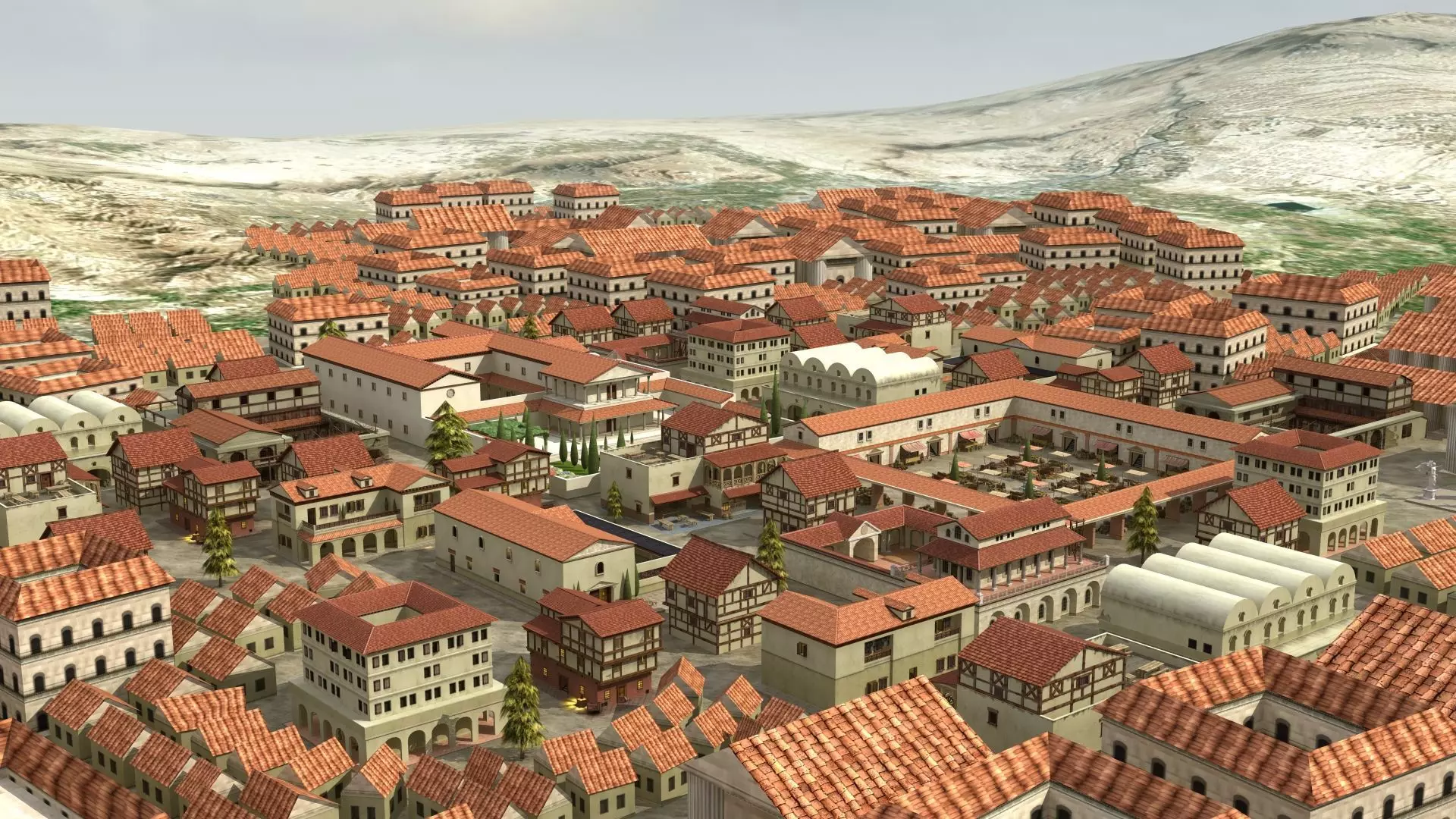 Ancient Town Low-poly 3D model_0