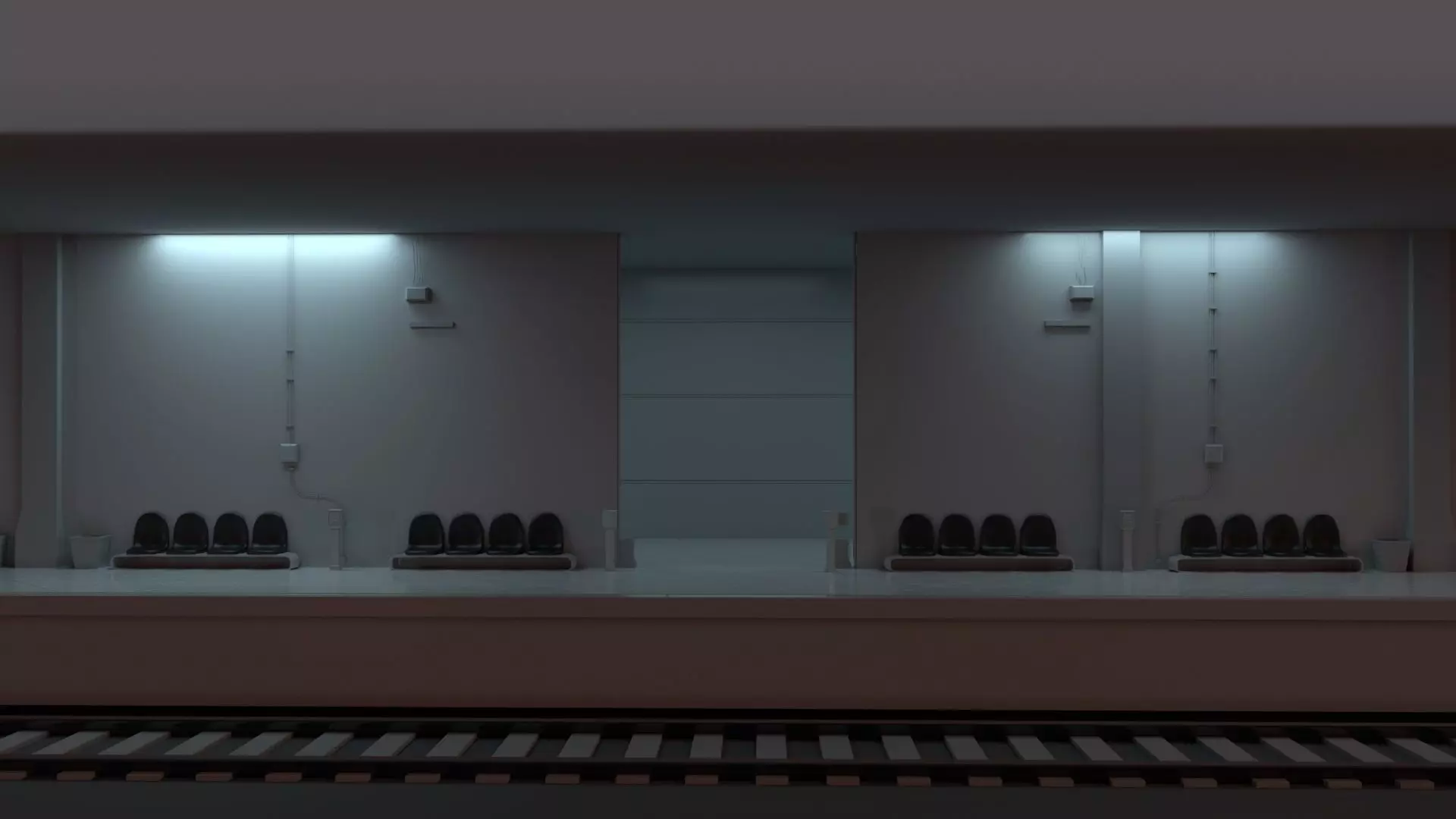 Train Station Low-poly 3D model