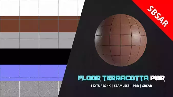 Textures Pbr Floor Terracotta and Sbsar