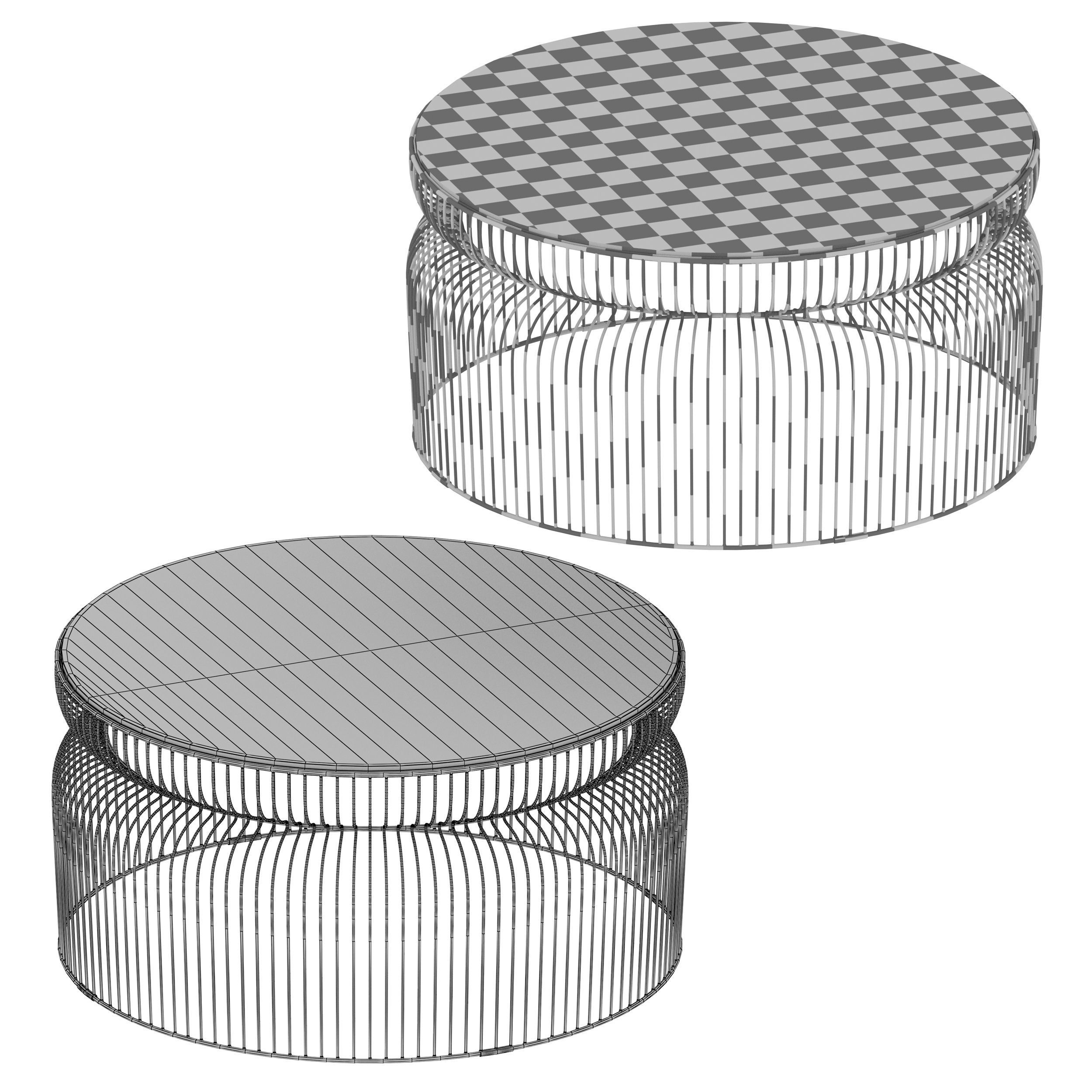 Spoke Marble Graphite Metal Coffee Table Crate and Barrel 3D model_10