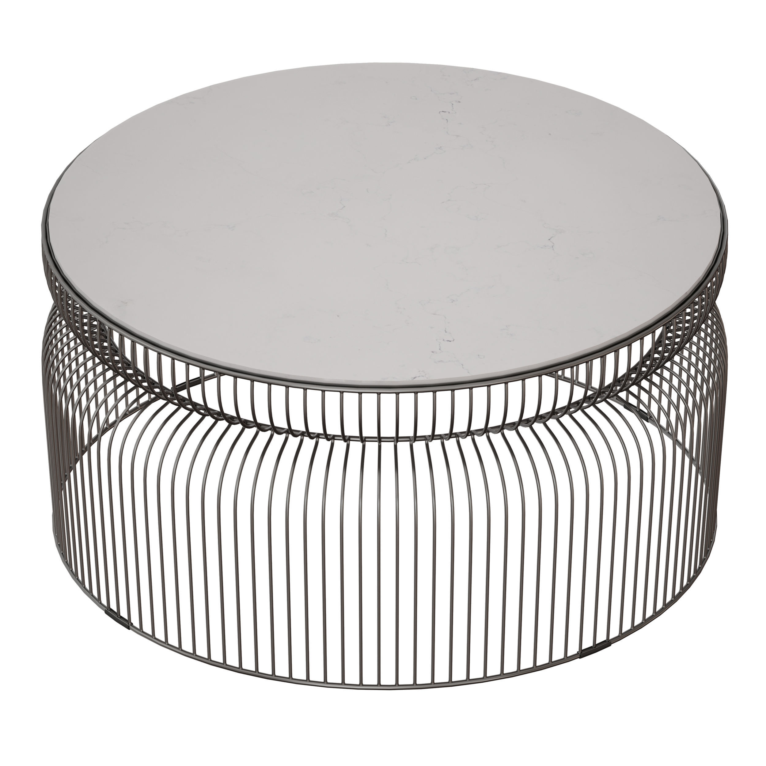 Spoke Marble Graphite Metal Coffee Table Crate and Barrel 3D model_3