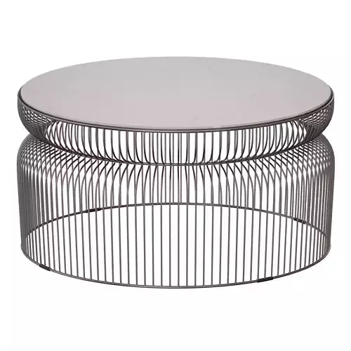 Spoke Marble Graphite Metal Coffee Table Crate and Barrel