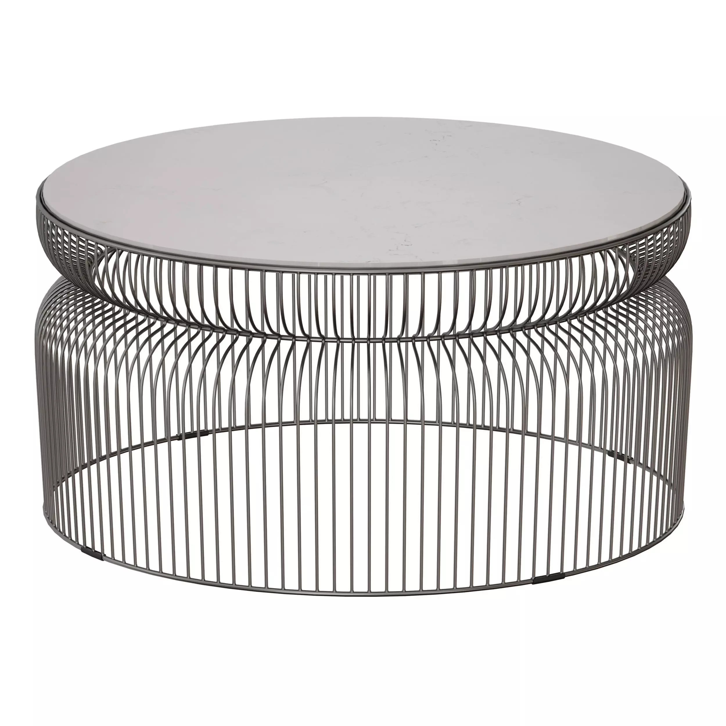 Spoke Marble Graphite Metal Coffee Table Crate and Barrel 3D model_0