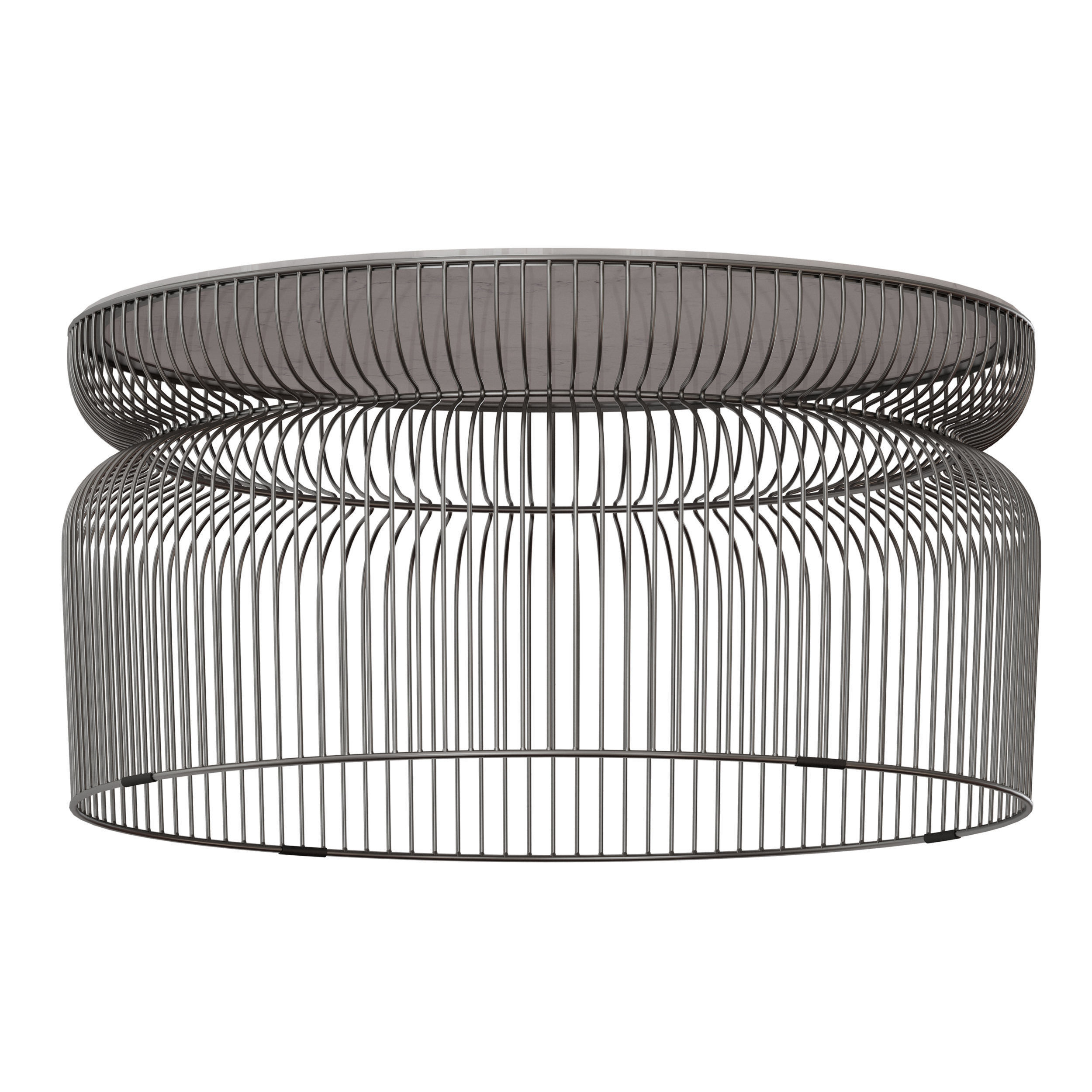 Spoke Marble Graphite Metal Coffee Table Crate and Barrel 3D model_1