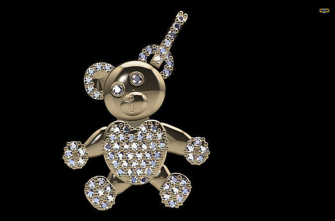 Teddy diamond pendant 3D print model