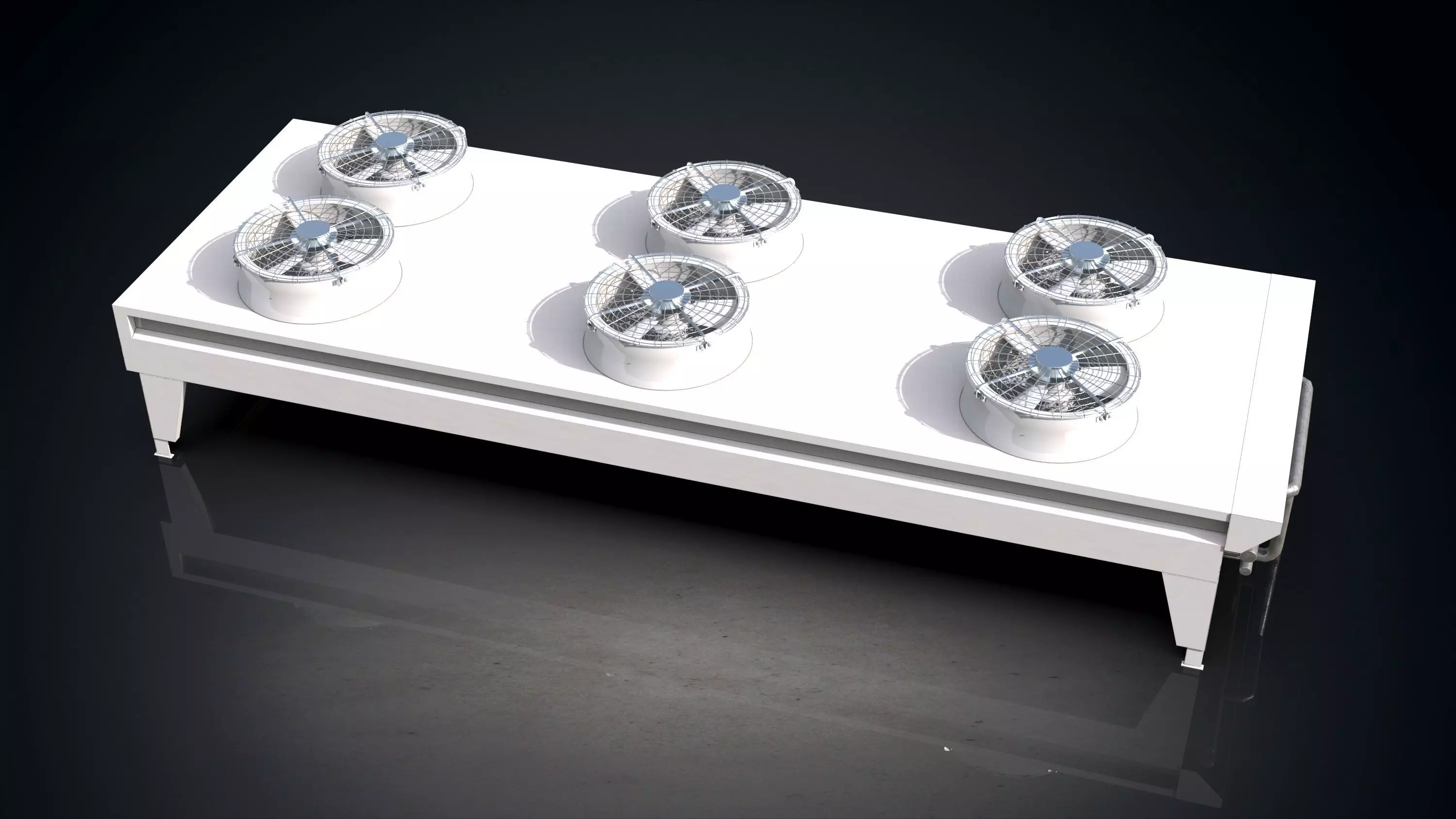 Chiller stainless steel table with three pots 3D model