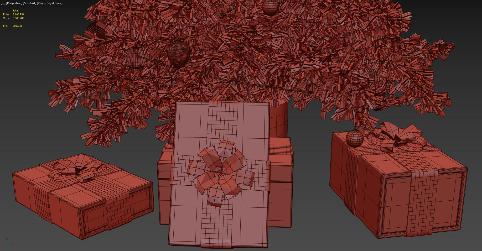 White Christmas Fir 3D model_3