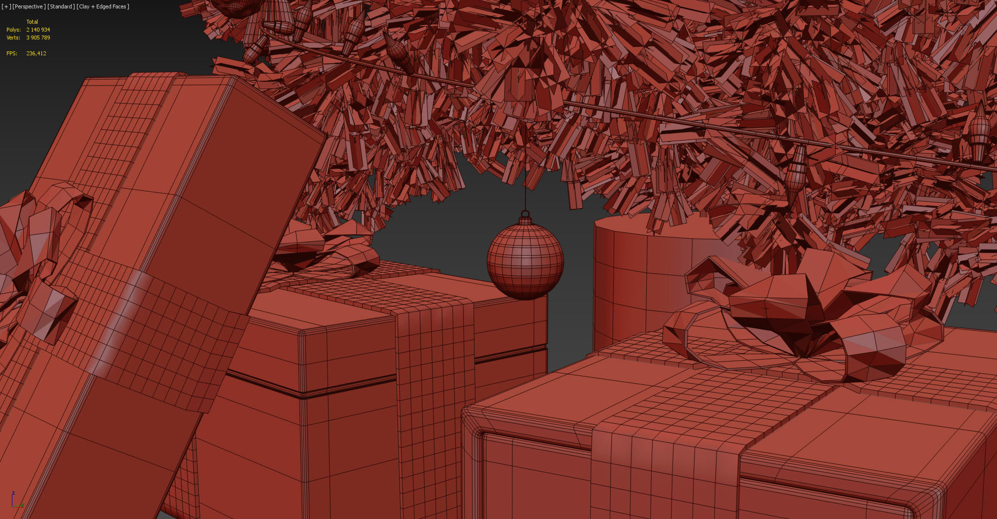 White Christmas Fir 3D model_5