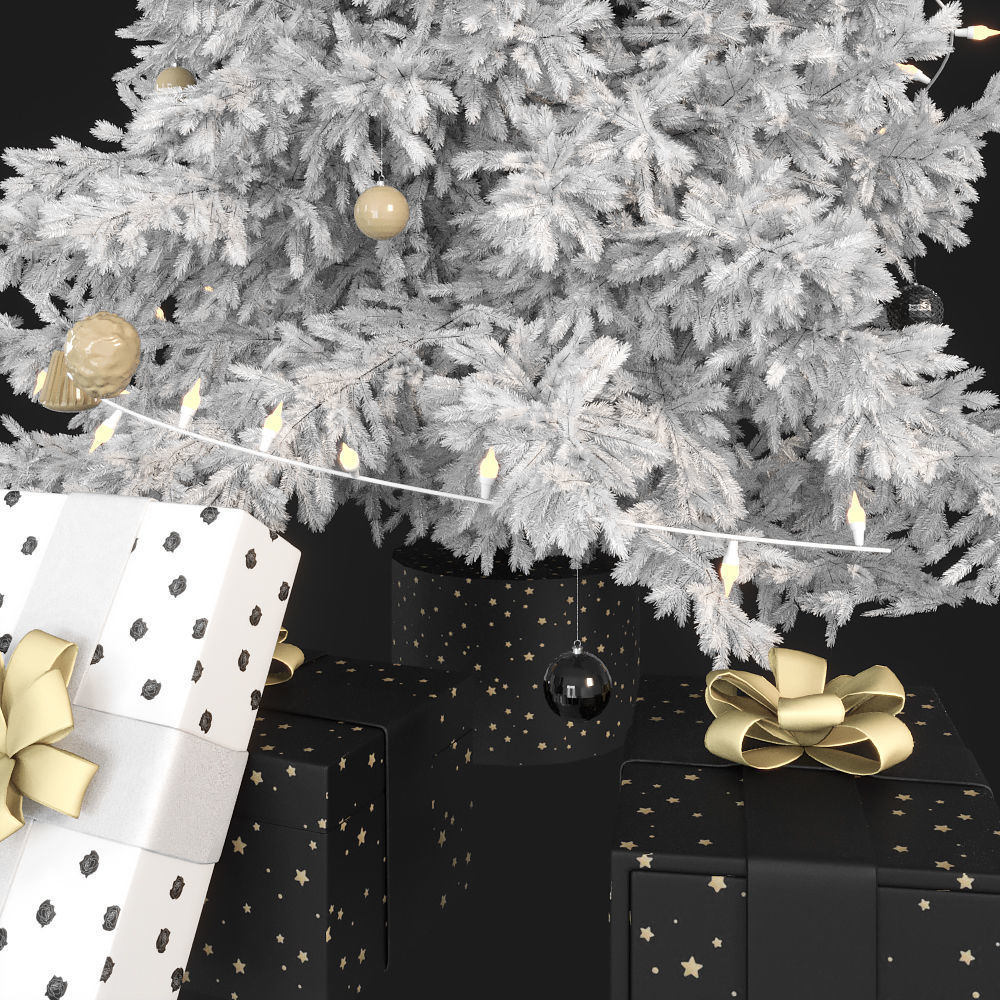 White Christmas Fir 3D model_1