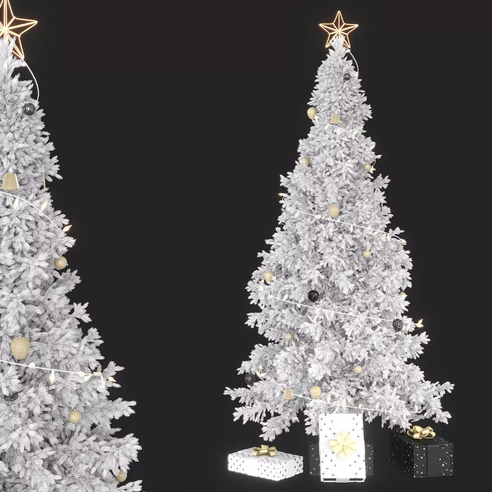 White Christmas Fir 3D model_0