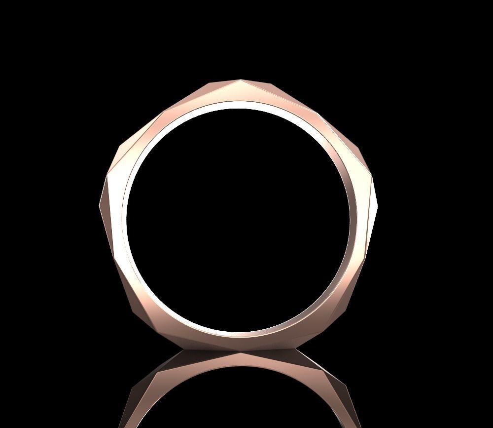 Facet band ring 3D print model_4