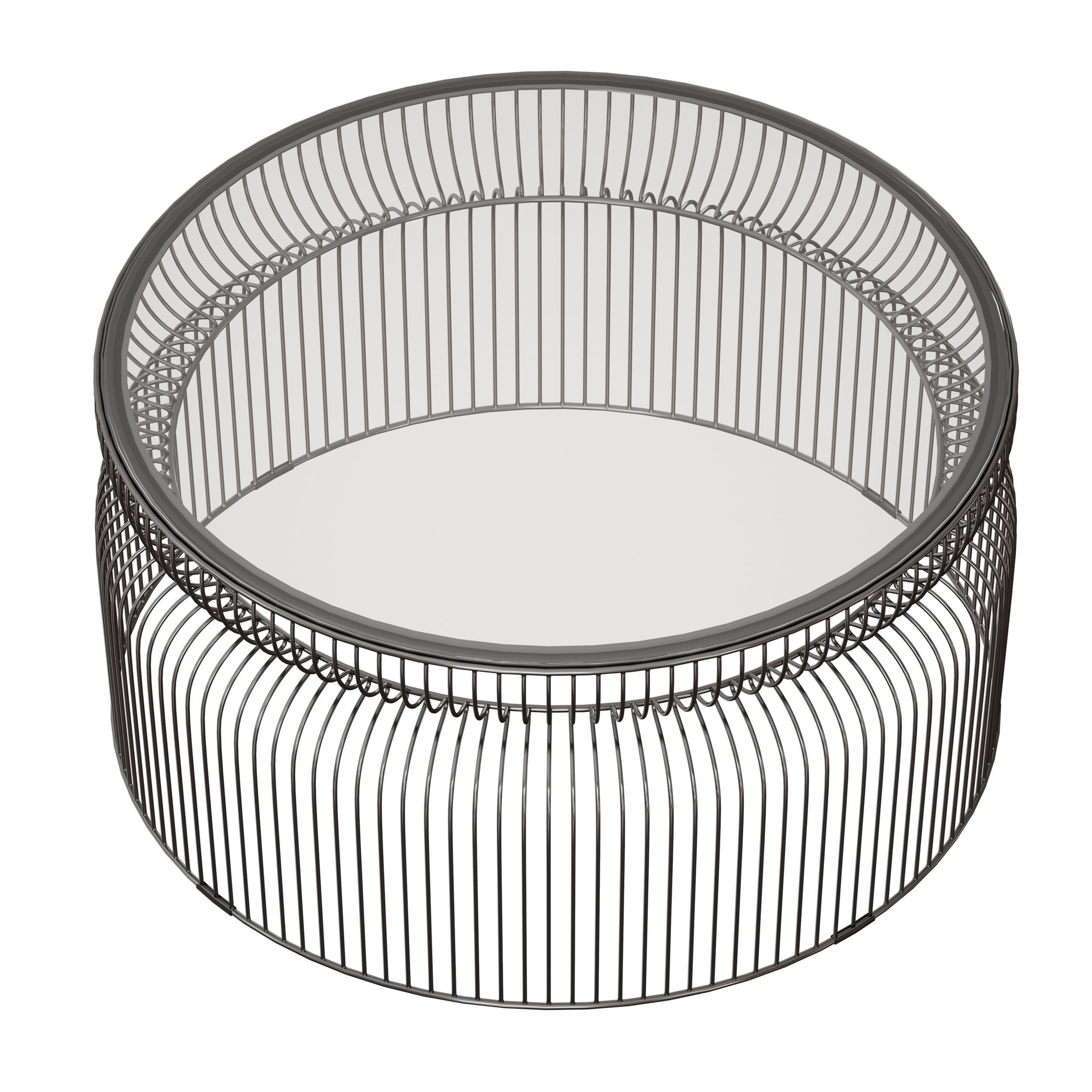 Spoke Glass Graphite Metal Coffee Table Crate and Barrel 3D model