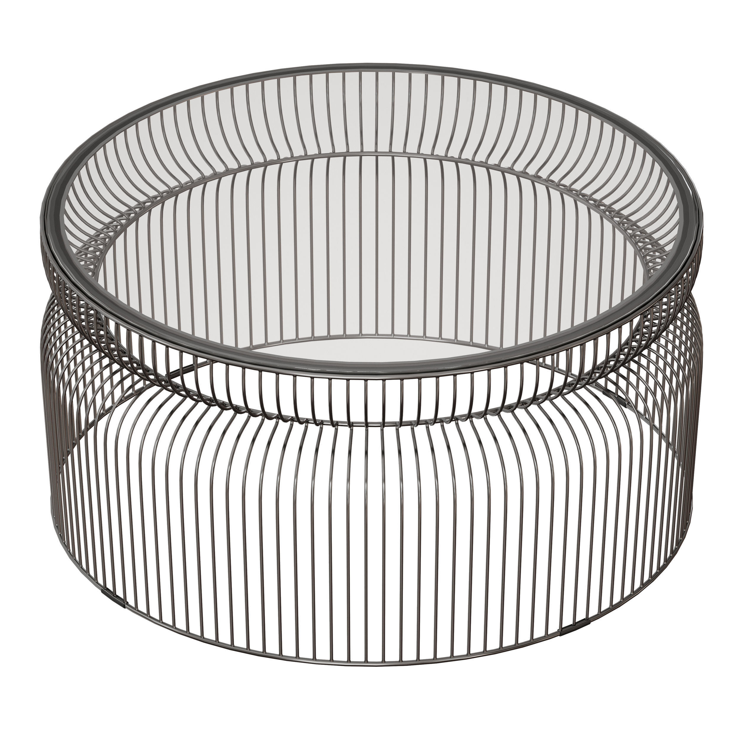 Spoke Glass Graphite Metal Coffee Table Crate and Barrel 3D model_3