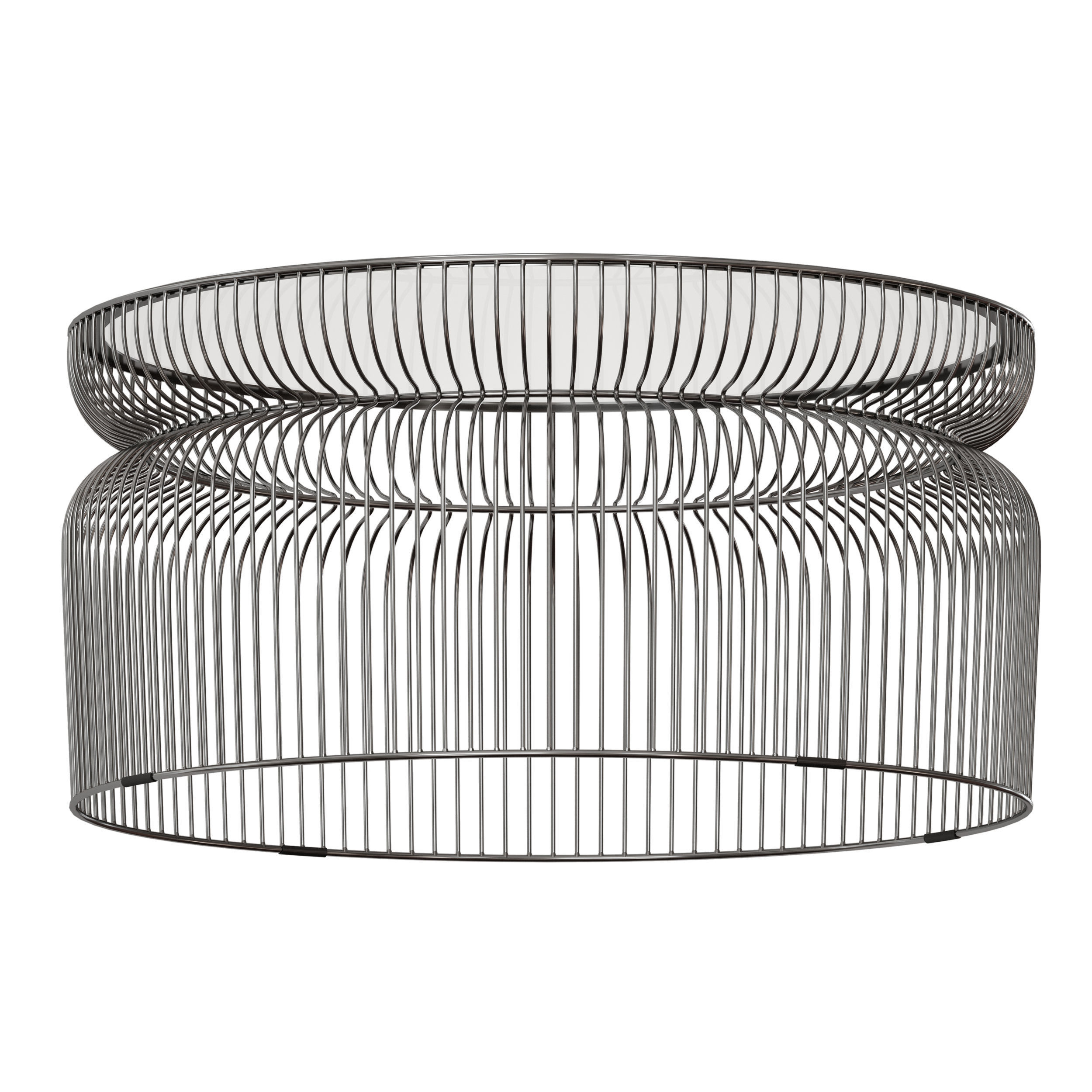 Spoke Glass Graphite Metal Coffee Table Crate and Barrel 3D model_1