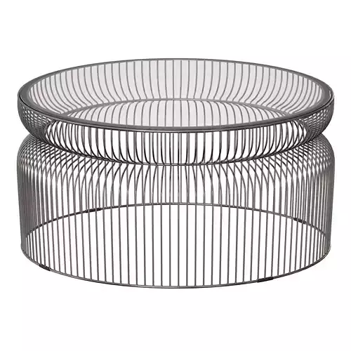 Spoke Glass Graphite Metal Coffee Table Crate and Barrel