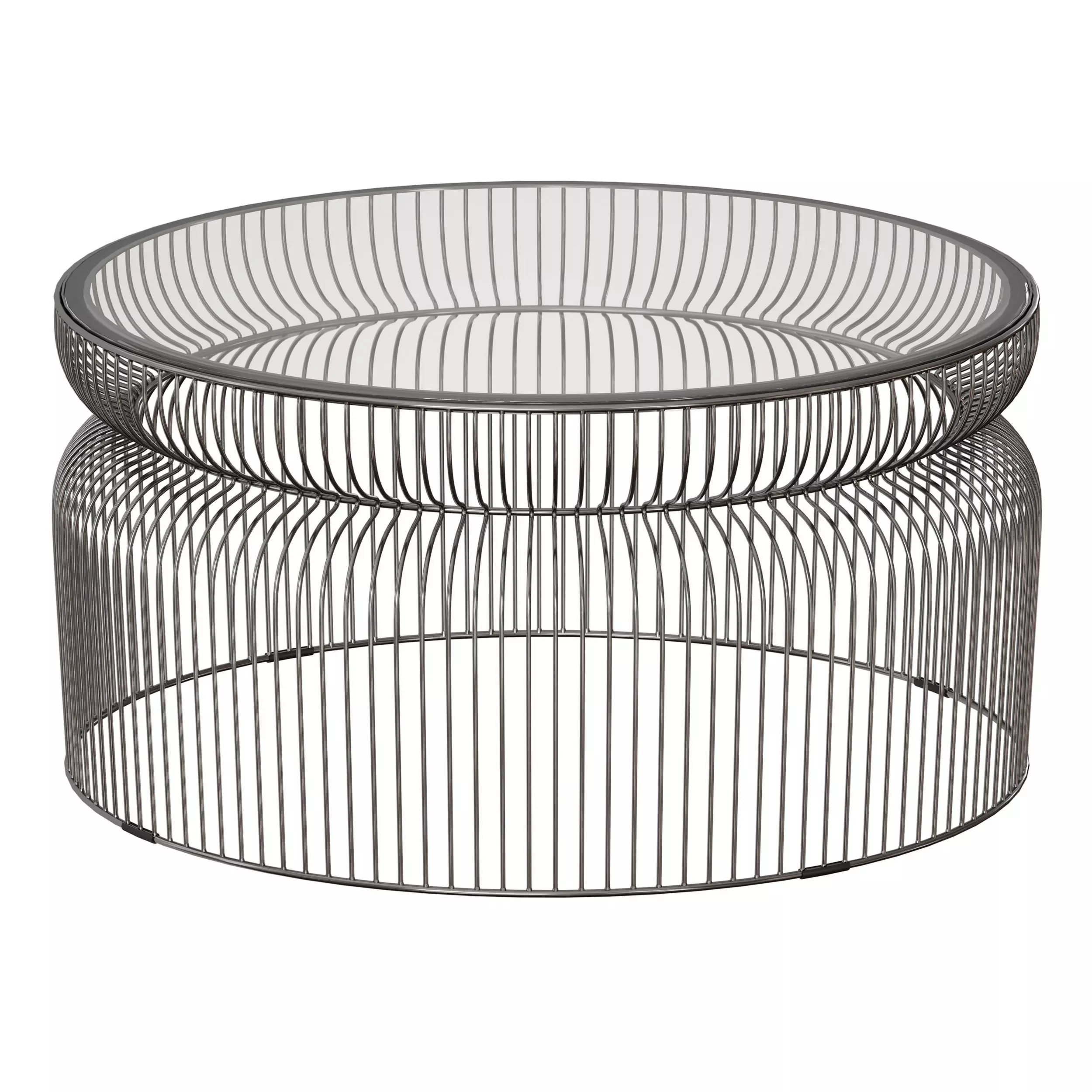 Spoke Glass Graphite Metal Coffee Table Crate and Barrel 3D model_0