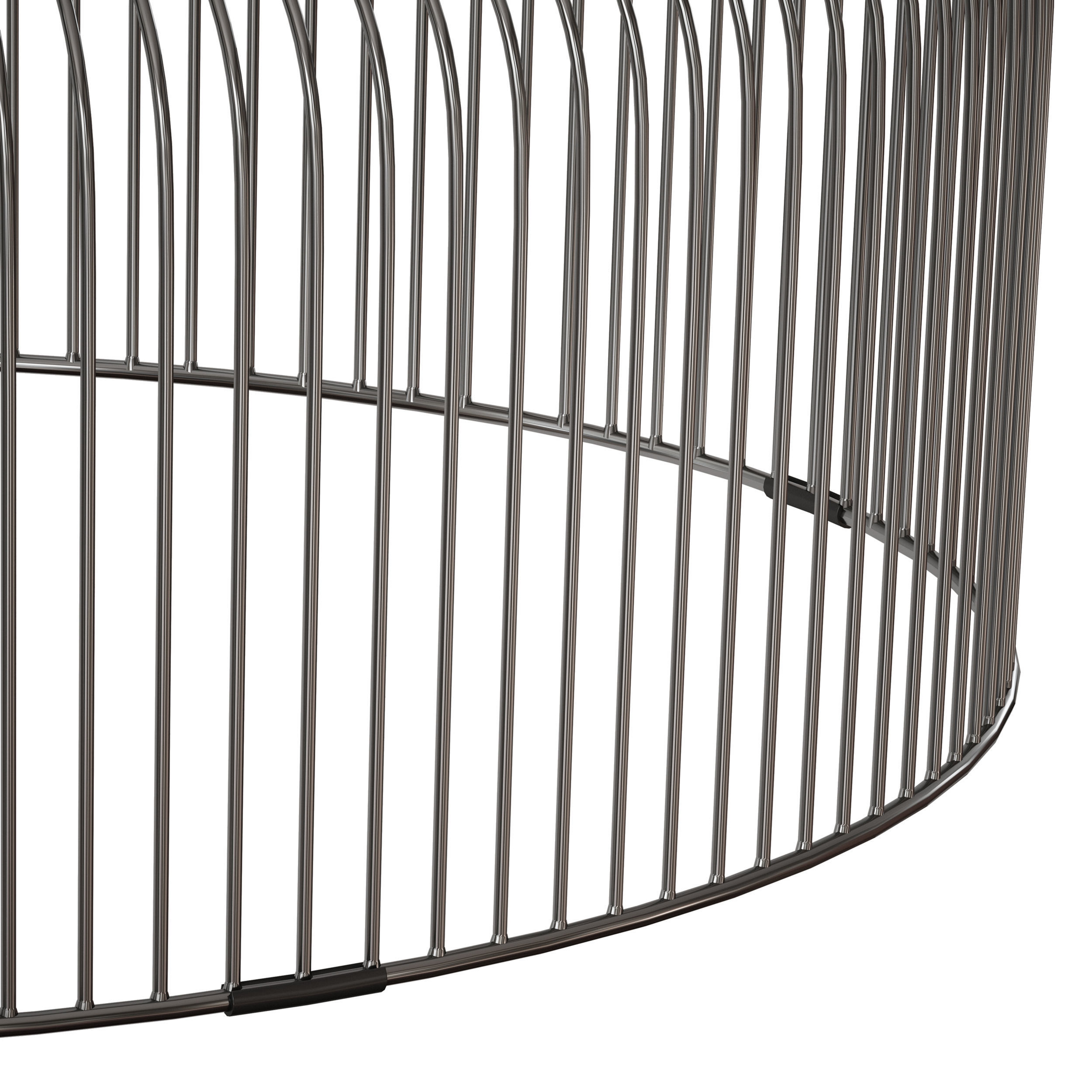 Spoke Glass Graphite Metal Coffee Table Crate and Barrel 3D model_7