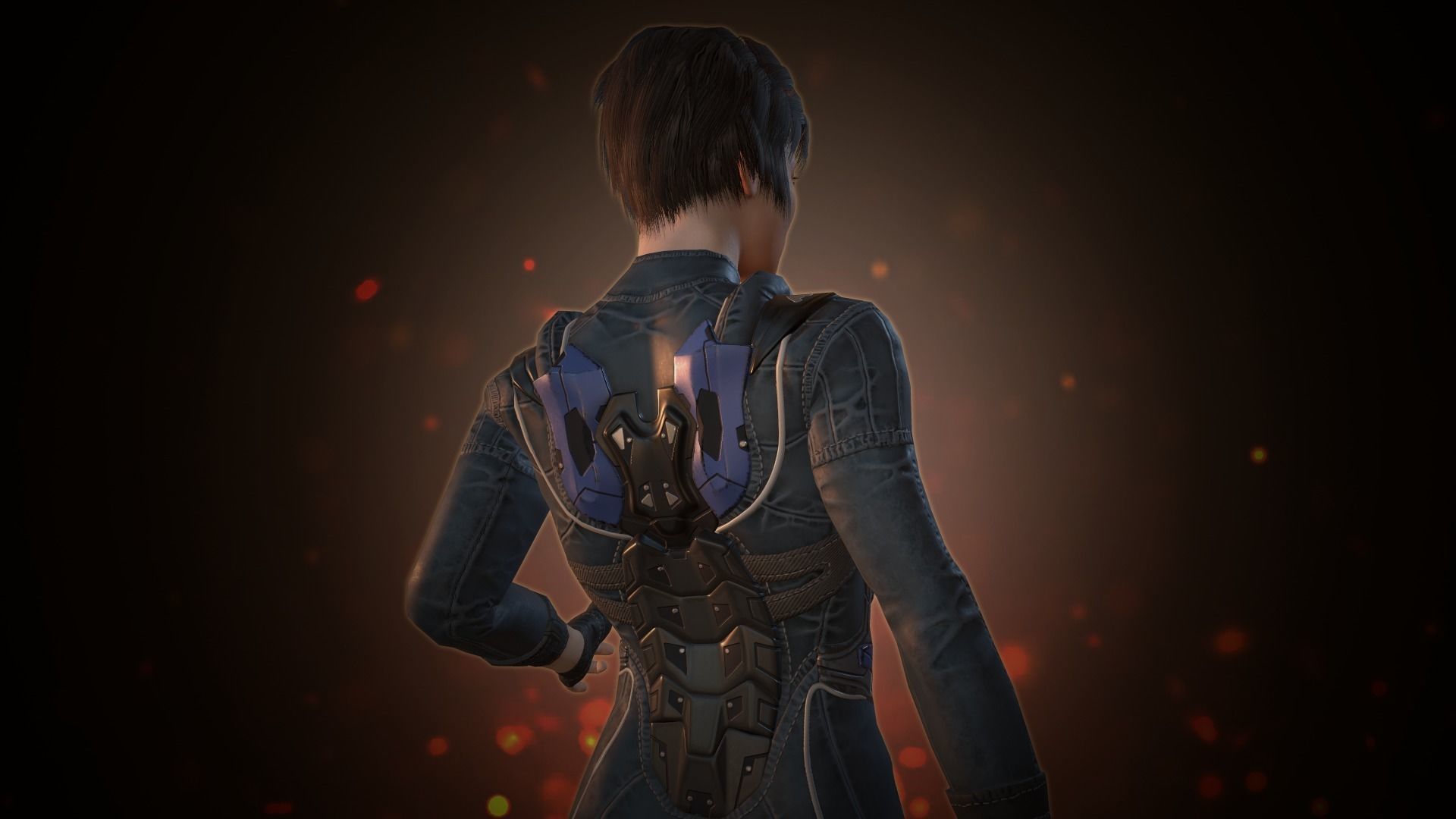 Sci-fi gerl Low-poly 3D model_3